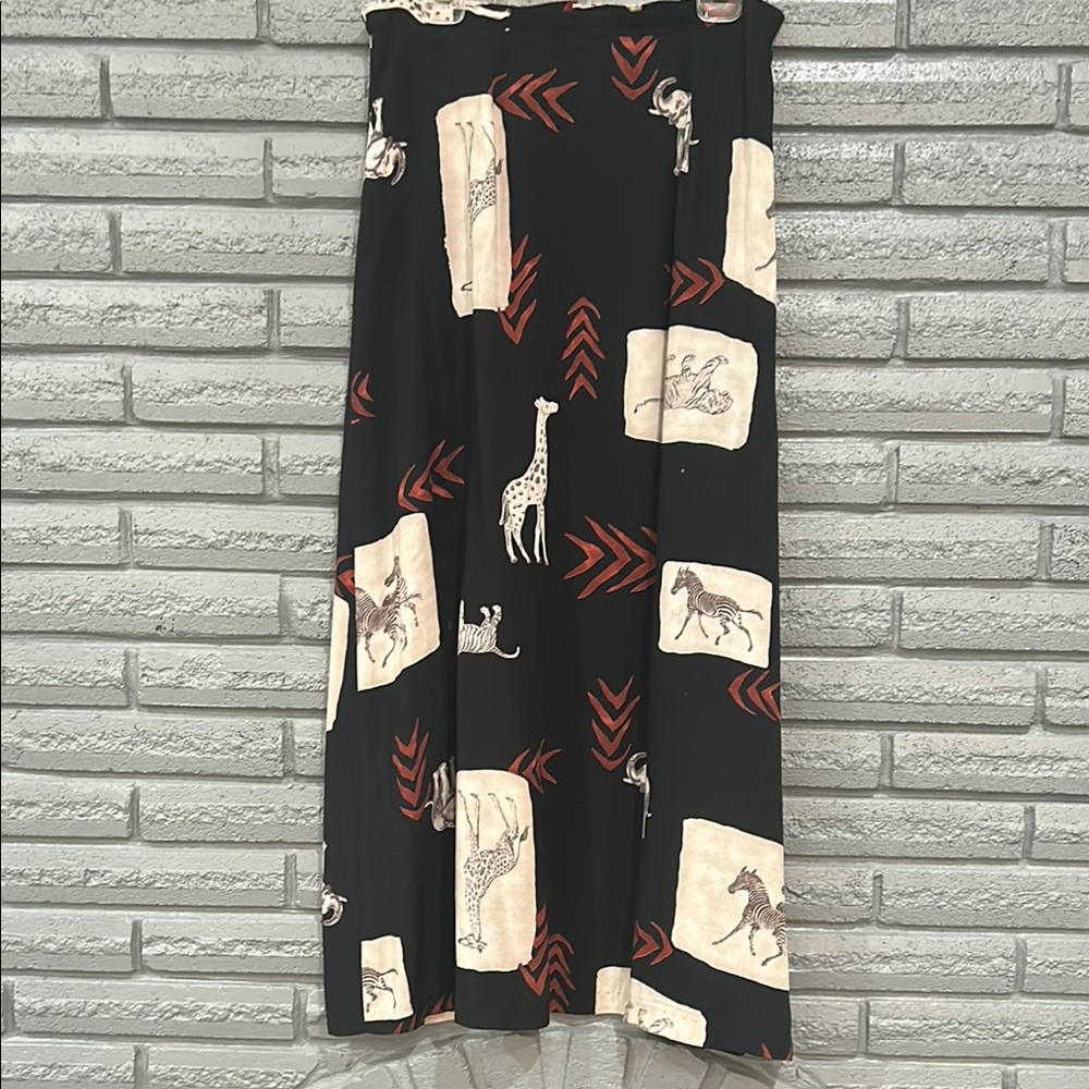 Black Animal Print Skirt